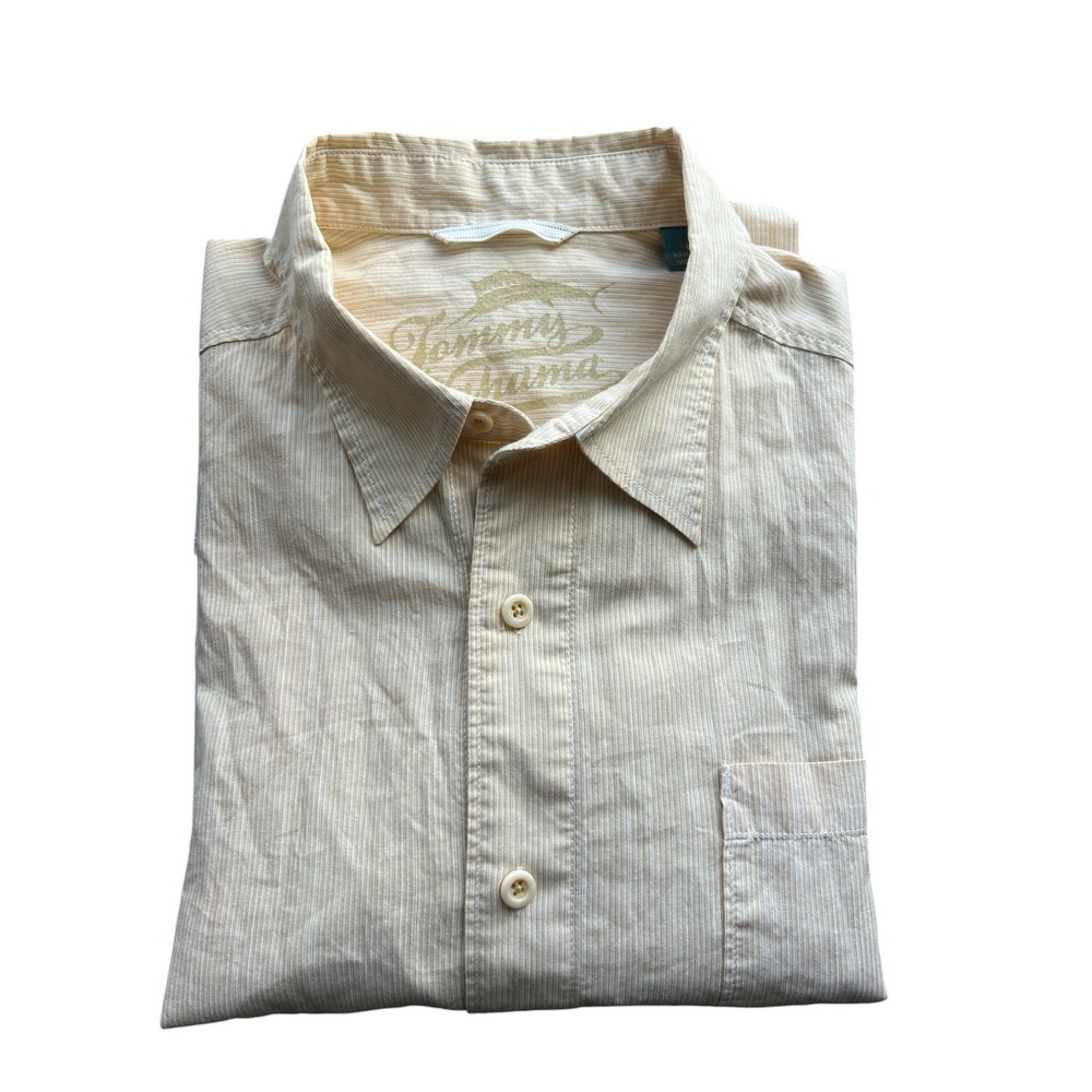 TOMMY BAHAMA 100% Cotton Hawaiian Sand Shirt Men's Size LARGE